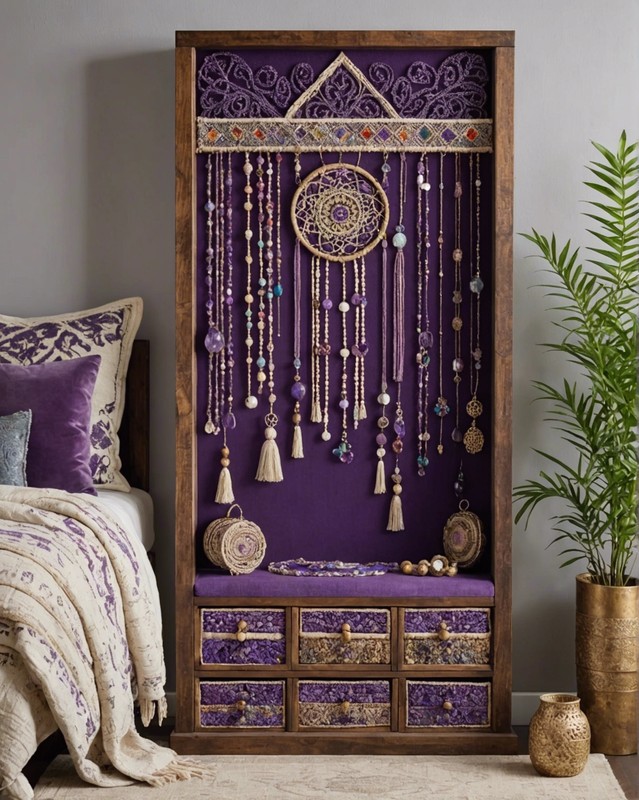 Handmade Purple Jewelry Display