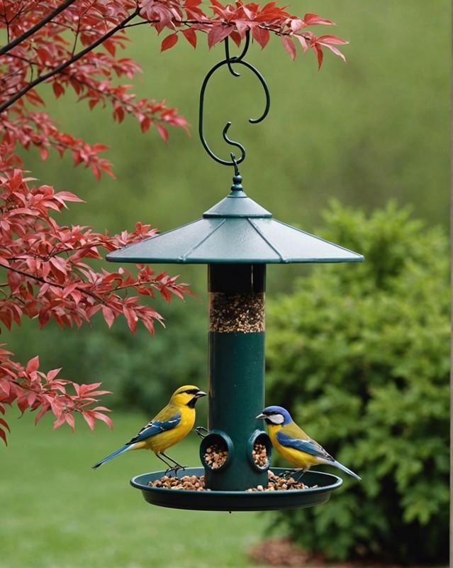 Hang a bird feeder to attract wildlife