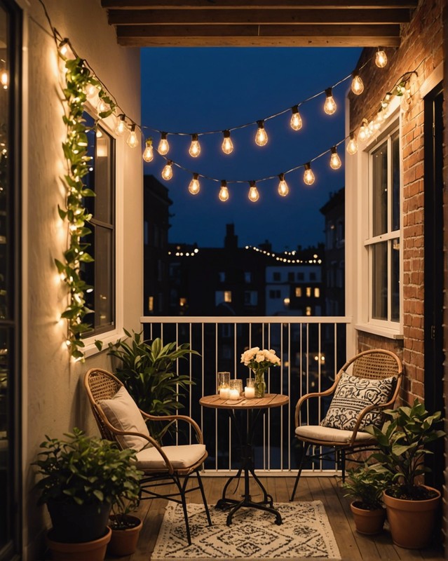 Hang string lights for a whimsical touch