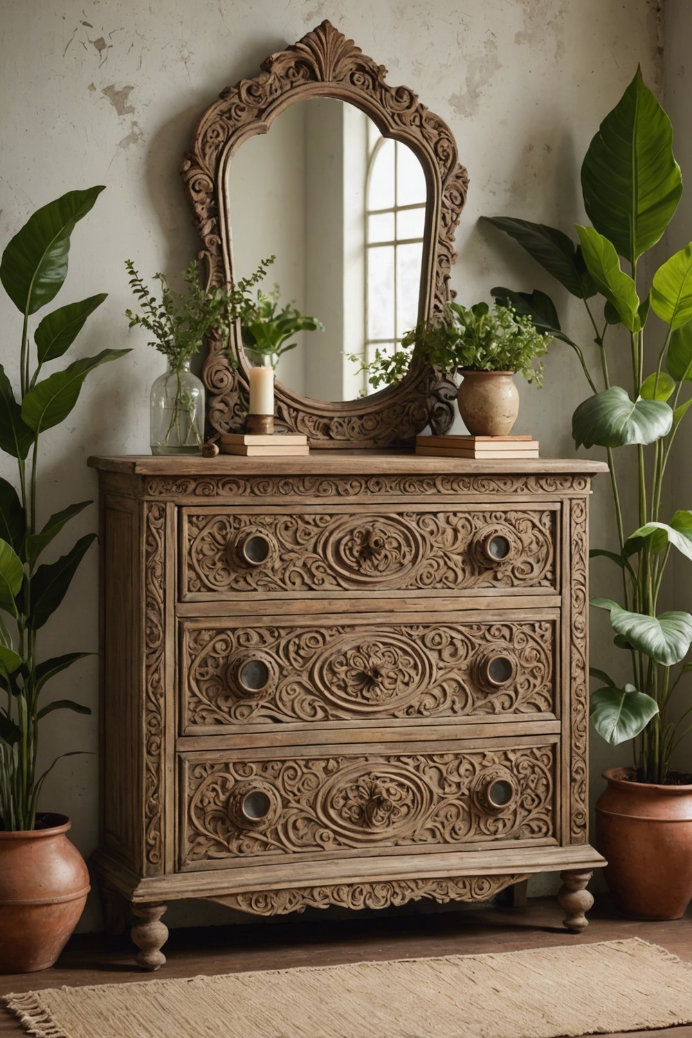 Hidden Storage Compartments in Boho-Style Dressers