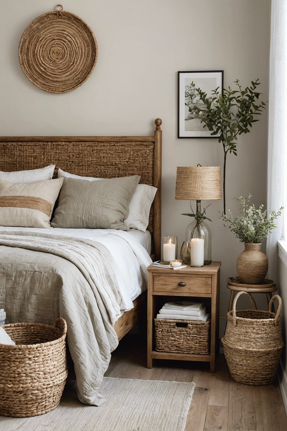 Incorporate Natural Elements like Woven Baskets