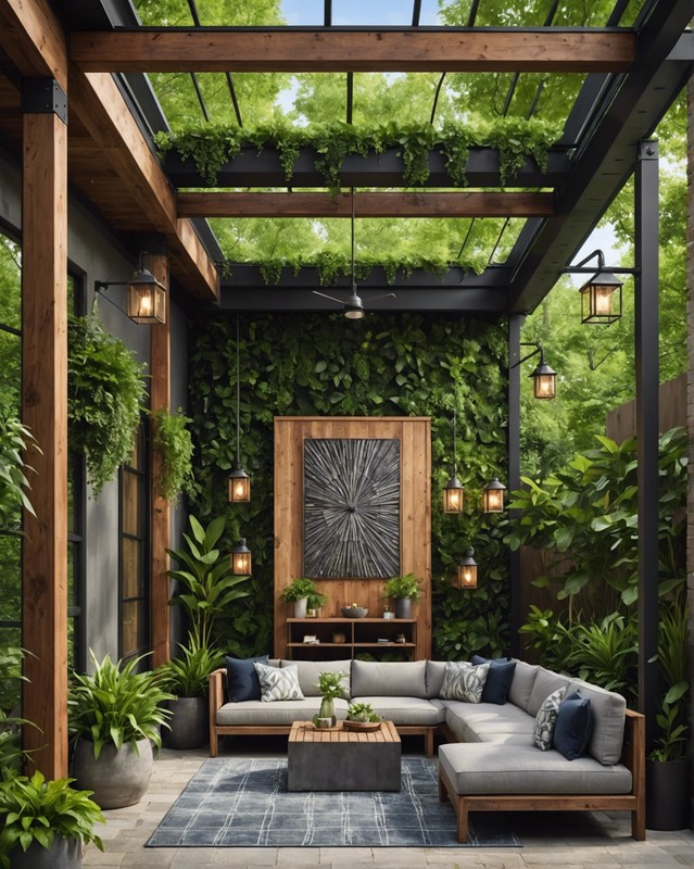 Industrial-Chic Cabana with Exposed Ductwork