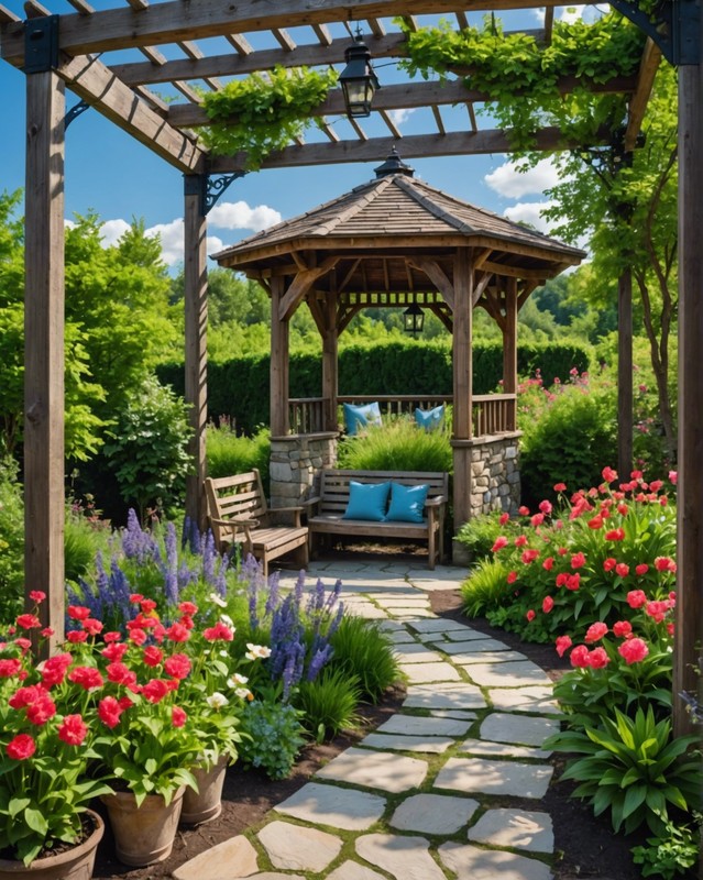 Industrial-Chic Gazebo with Exposed Beams