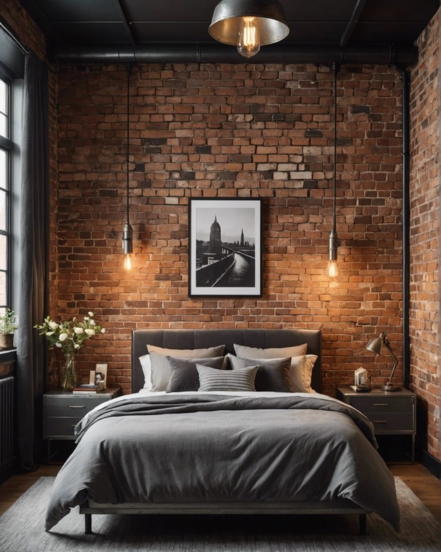 Industrial Edge: Exposed Brick and Metal Accents