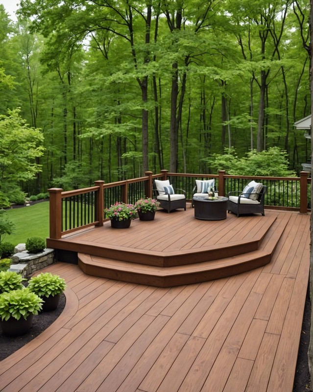 Infinity edge deck that seamlessly blends with the surrounding landscape