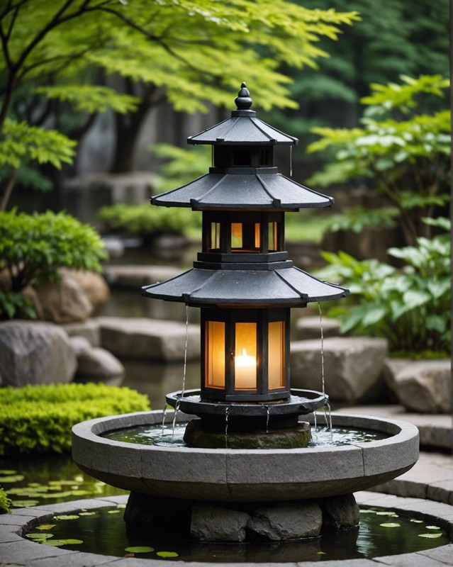 Japanese Water Lantern Fountain