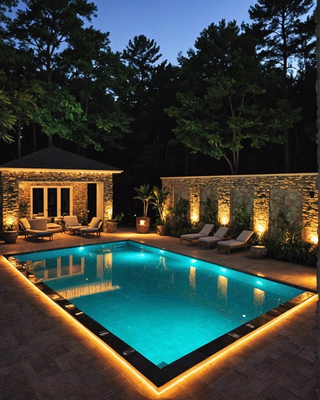 Lighted Pool with Underwater LEDs