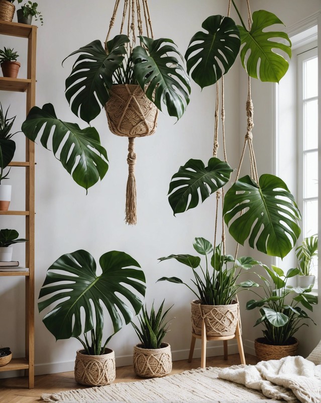 Macrame Hanger with Monstera Plant