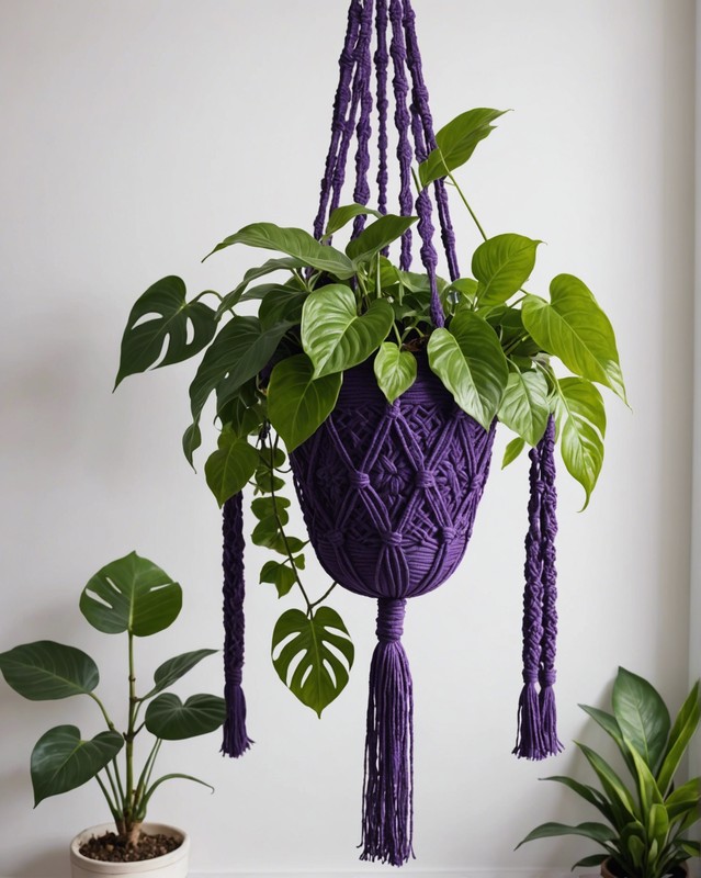 Macrame Purple Plant Hanger