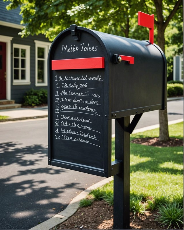Mailbox with Chalkboard Surface for Writing Notes