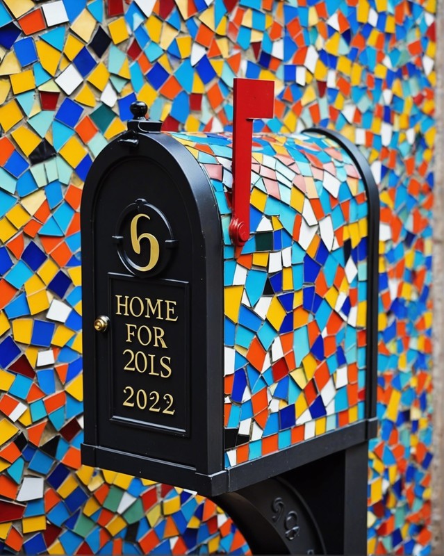 Mailbox with Mosaic Tile Design