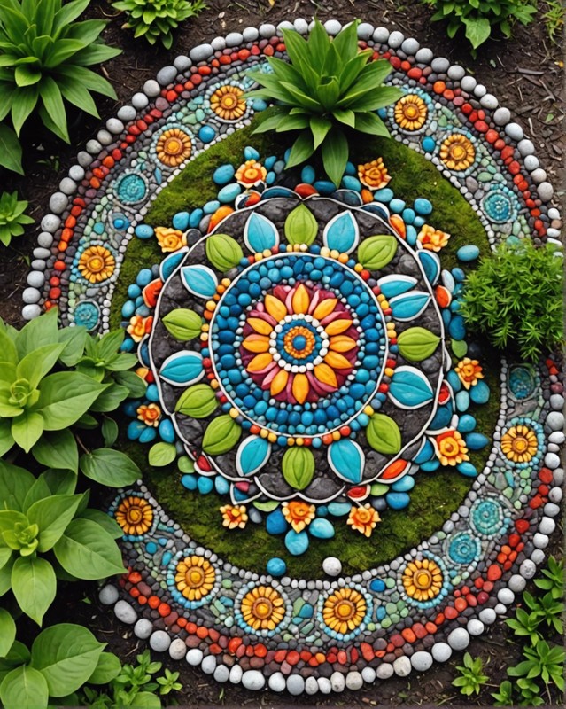 Mandala Rock Garden with Intricate Designs