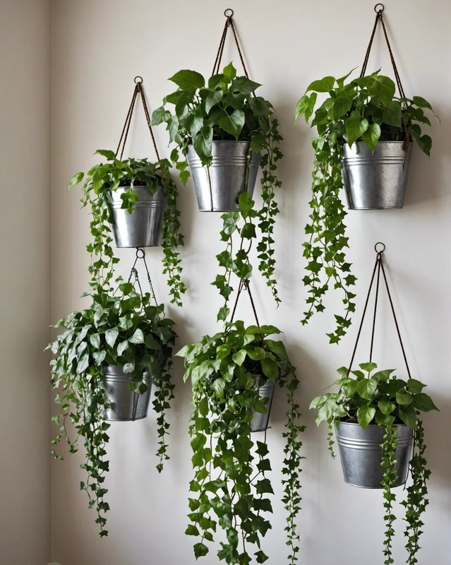 Metal Wall Planter with Ivy