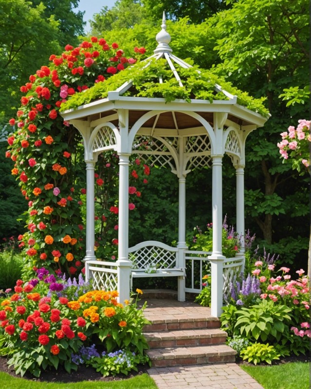 Mini Gazebo with Built-In Planters and Trellis