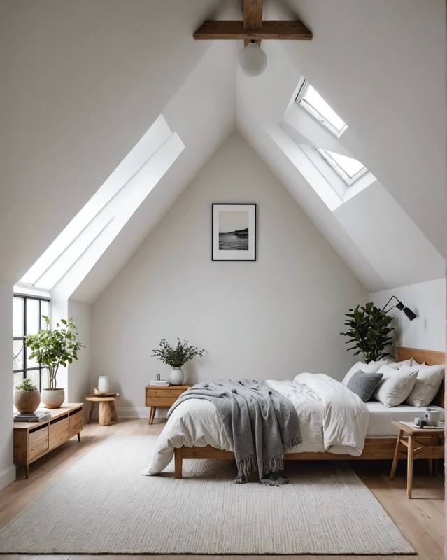 Minimalist Attic Bedrooms with Clean Lines