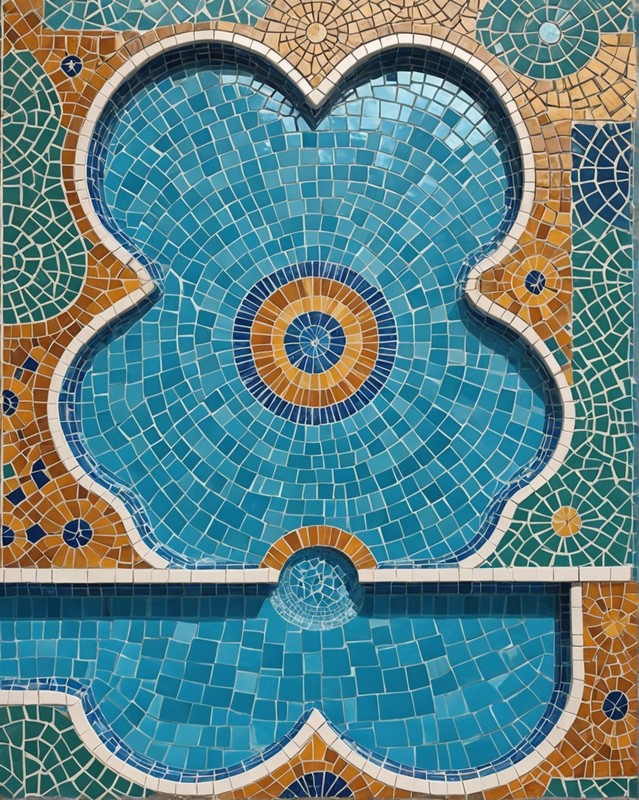 Mosaic Tile Pool with Intricate Patterns