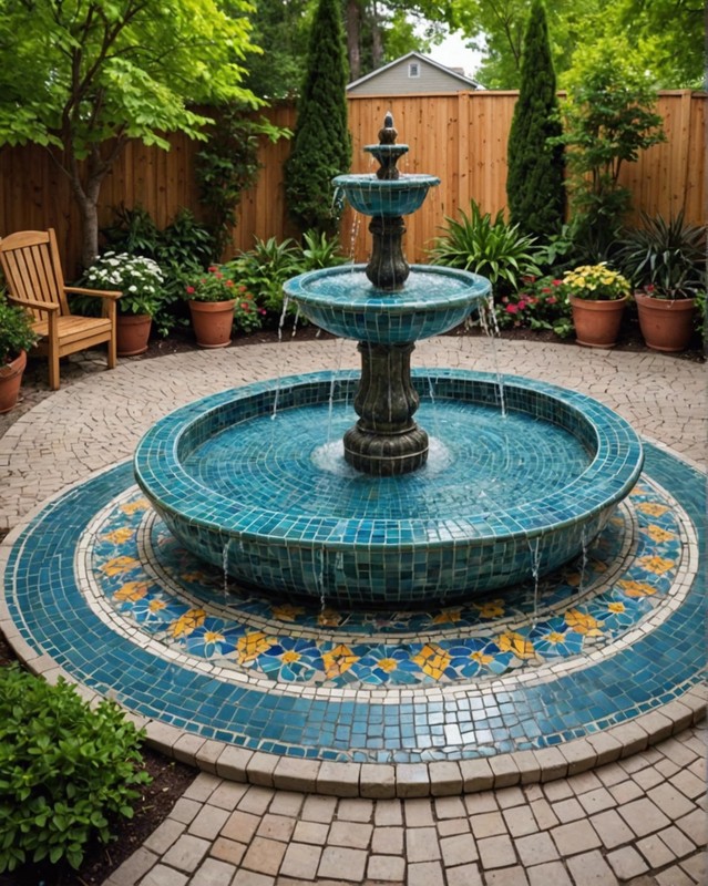 Mosaic Tile with Fountain