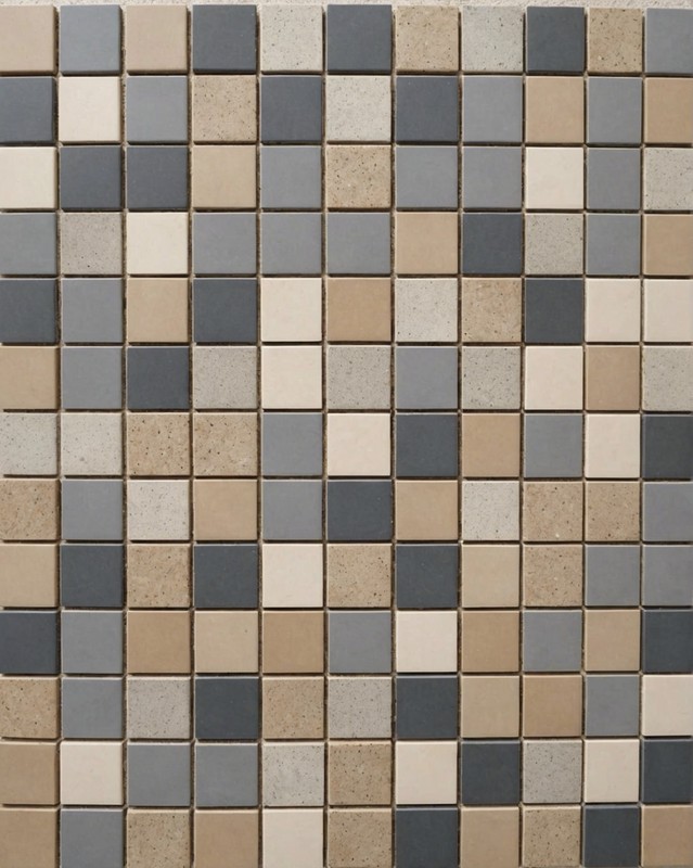 Mosaic Tiles with Beige and Gray Hues