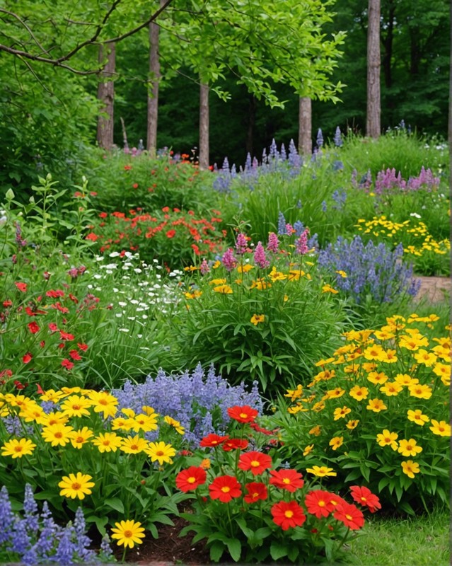 Naturalistic Garden with Wildflowers and Natives