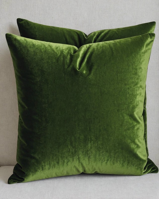 Olive Green Velvet Pillowcases