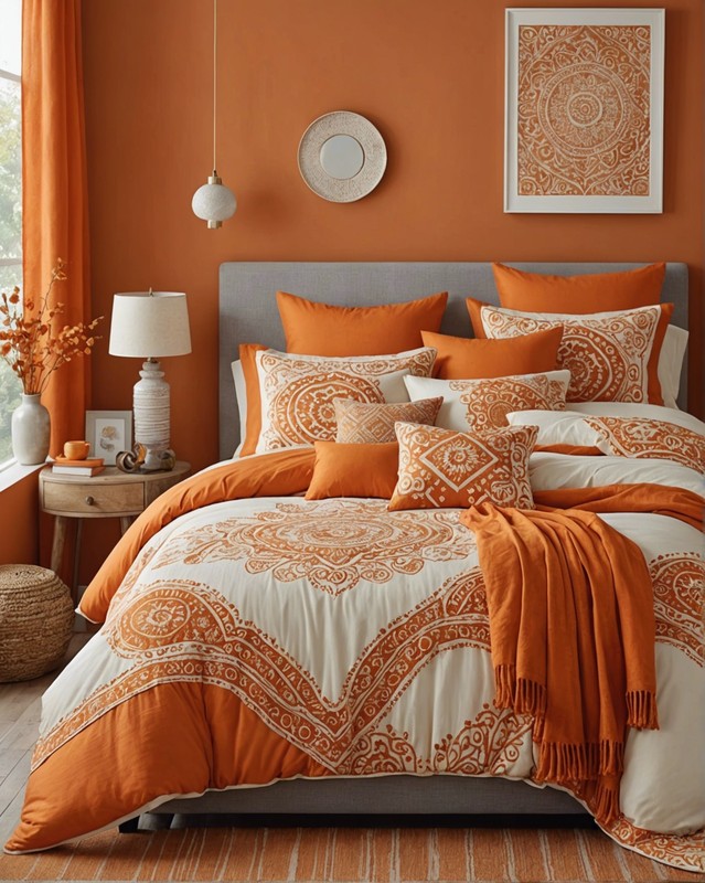Orange and Cream Bedding