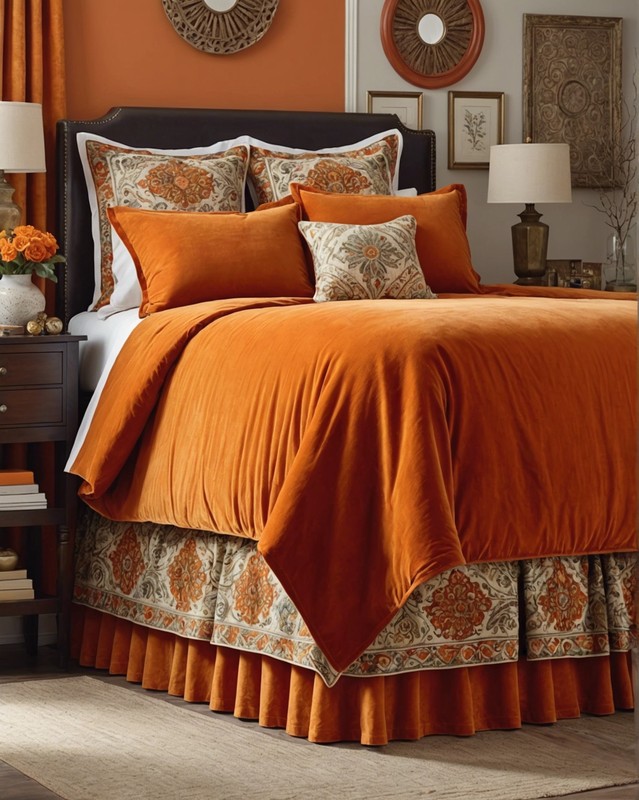 Orange Velvet Bedskirt