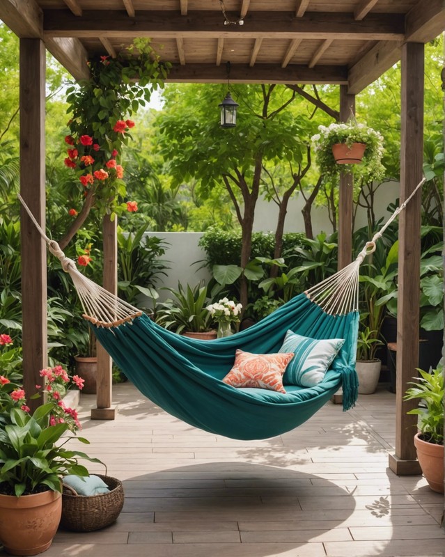 Outdoor Hammock with Built-In Planters