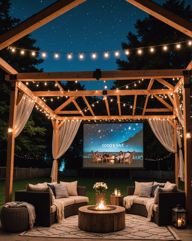 Outdoor Movie Theater Gazebo with Projector Screen