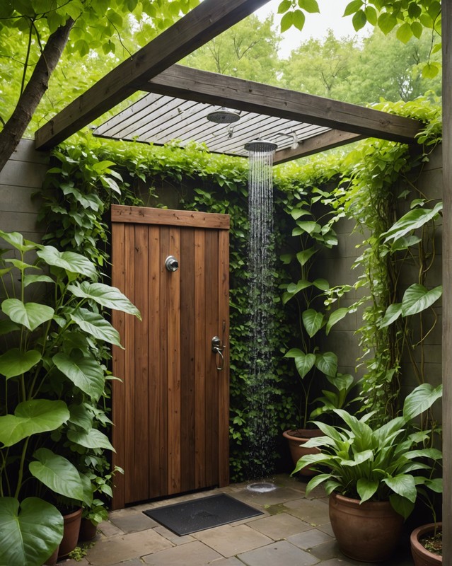 Outdoor Shower with a Living Roof