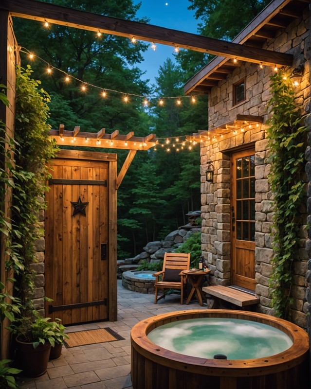 Outdoor Shower with a Private Hot Tub