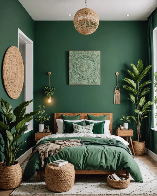 Painted Green Accent Wall