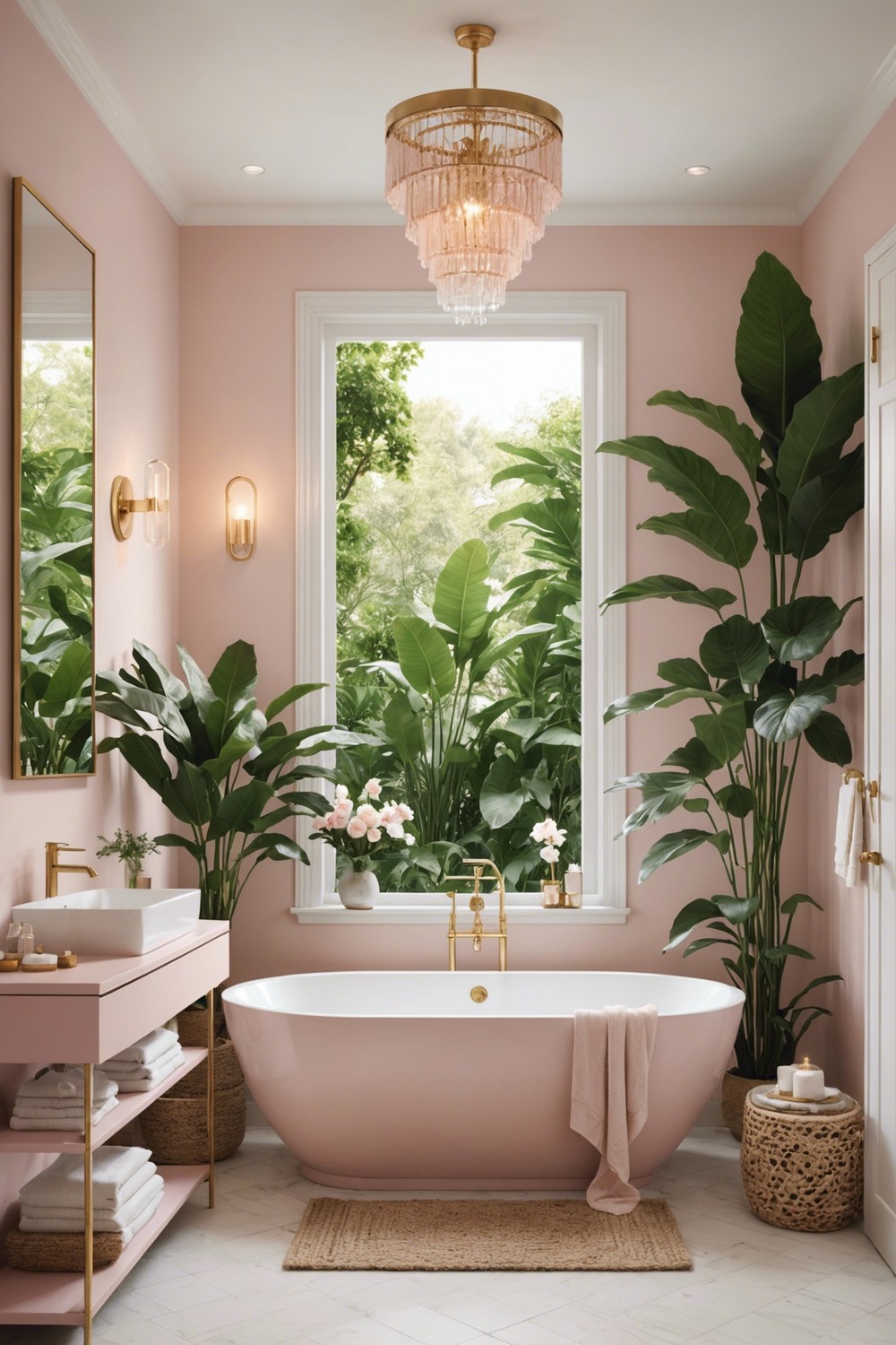 Pastel Paradise: Pale Pink Bathroom Walls