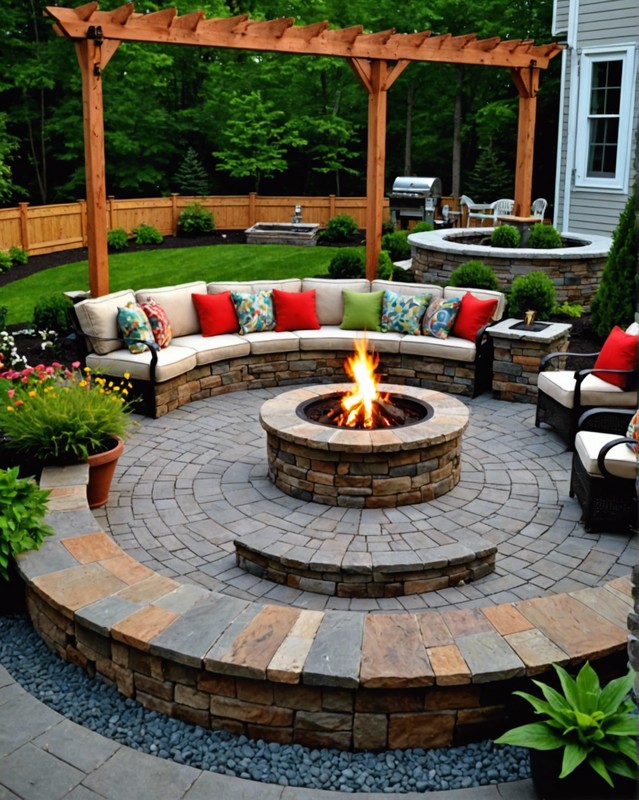 Patio Garden with Fire Pit and Seating 