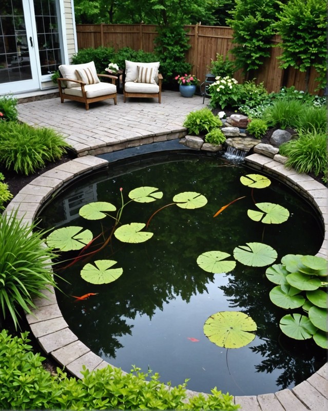 Patio Pond with Floating Plants 