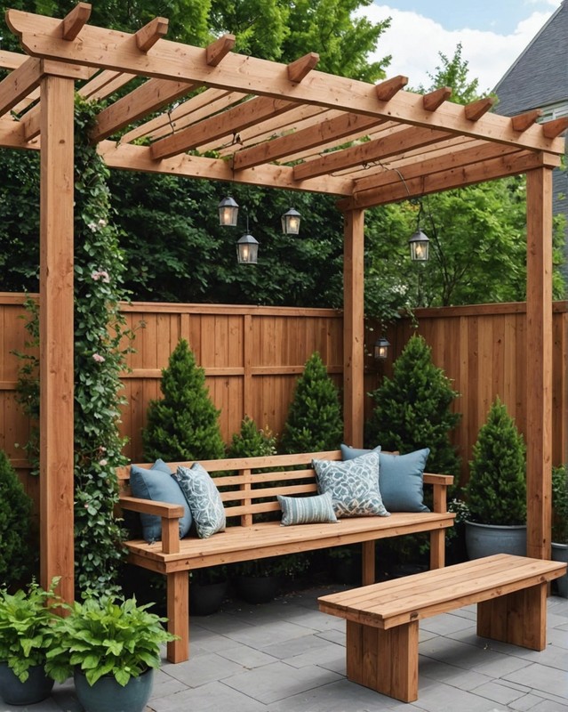 Pergola with Built-in Benches