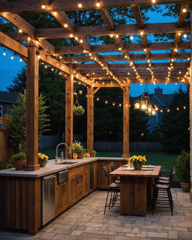 Pergola with String Lights