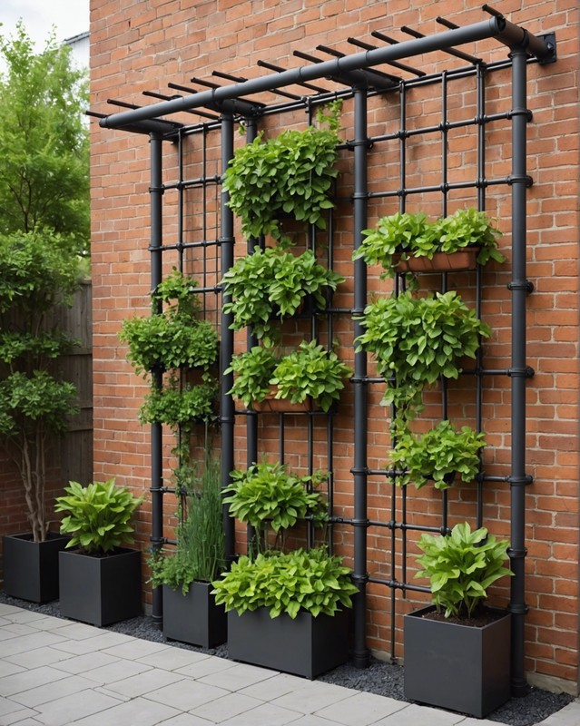 Pipe Trellis with a Modern and Industrial Style