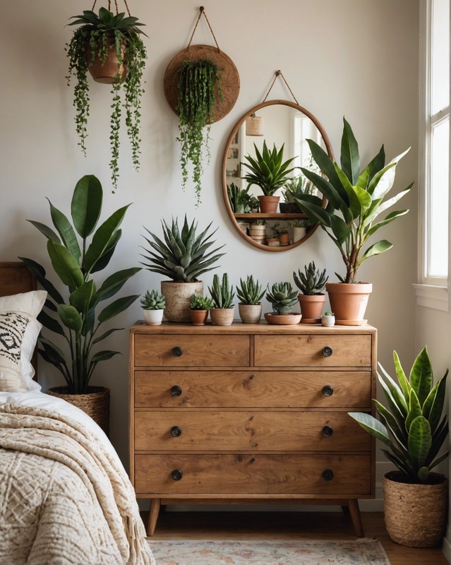 Place plants on or around the dresser