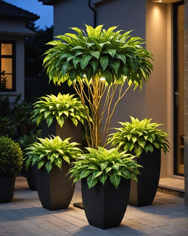 Planters with LED Lights