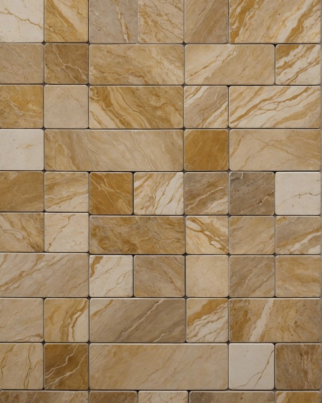 Quartzite Tiles with a Beige and Gold Veining