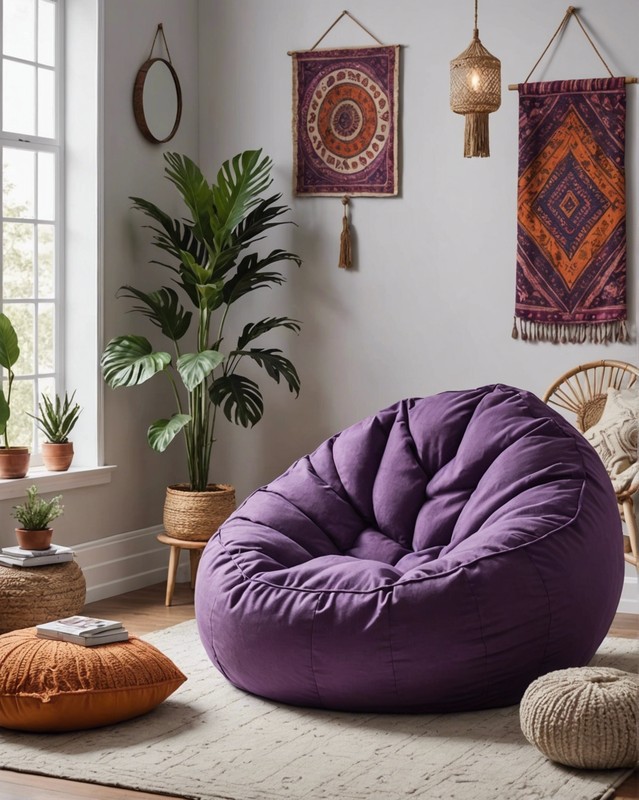 Quirky Purple Bean Bag Chair