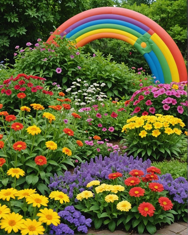 Rainbow Garden with Flowers in Every Hue