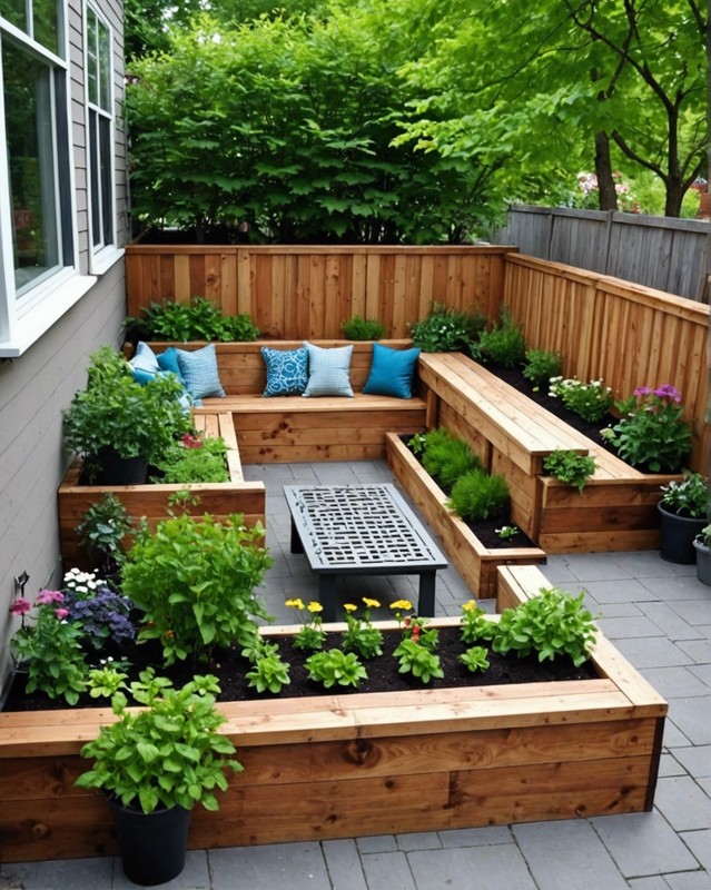 Raised Bed Garden with Bench 