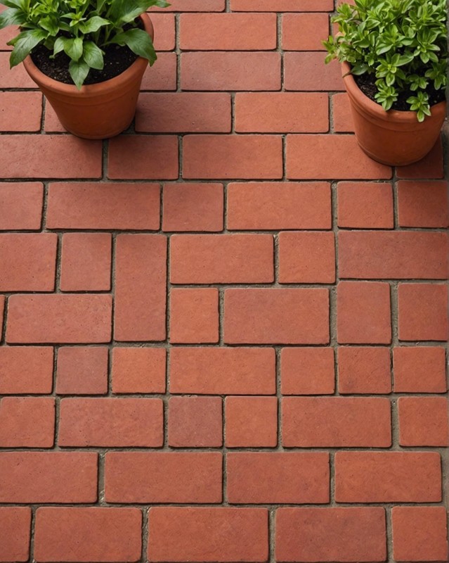 Rubber Tile in Brick Red