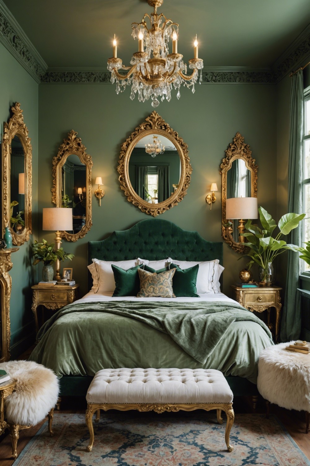 Sage Green and Gold Accents for Luxury