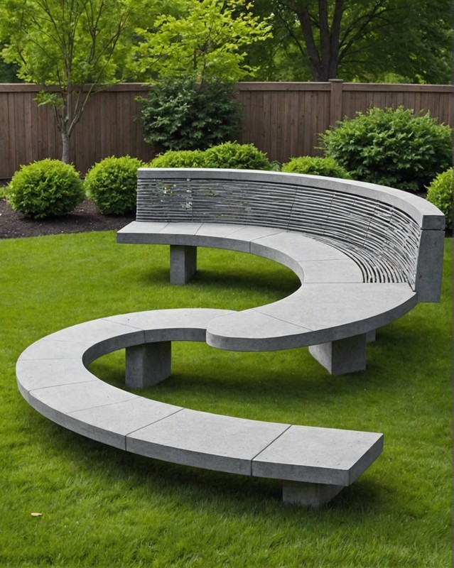Sculptural Bench with Curved Silhouette