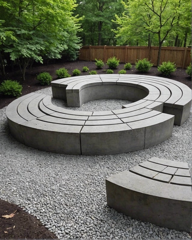 Sculptural Spiral with Concrete Benches
