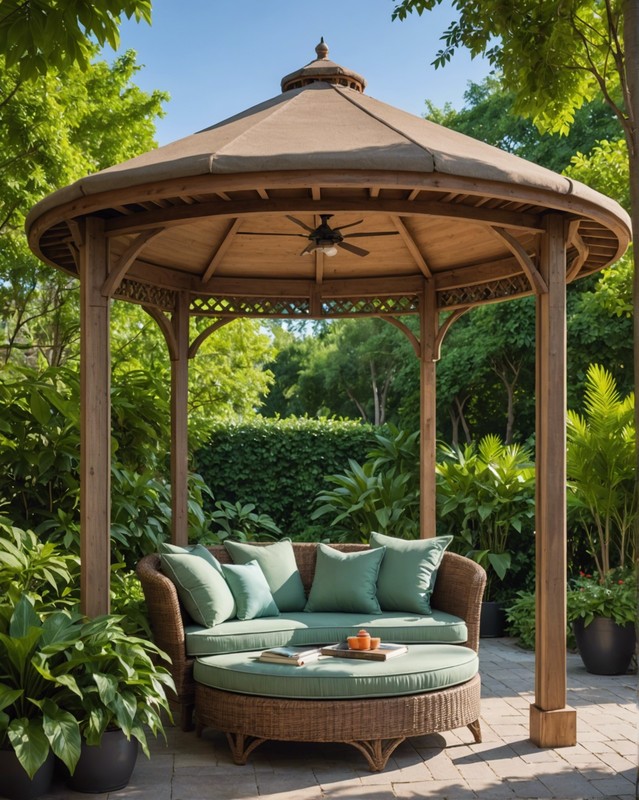 Secluded Reading Nook Gazebo with Comfortable Seating