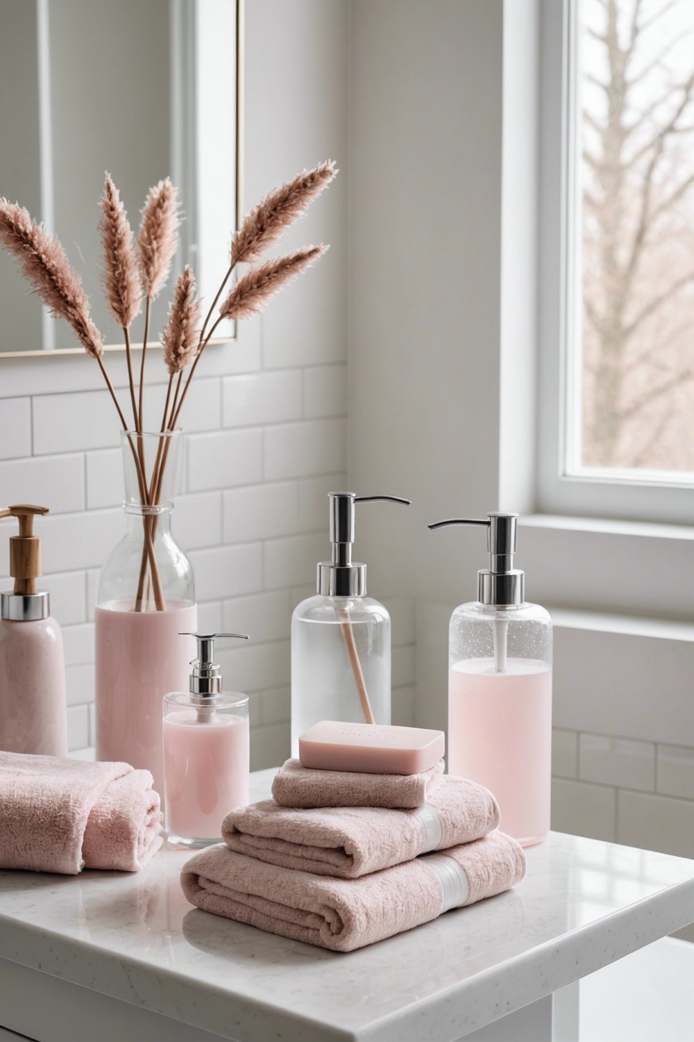 Soft Focus: Muted Pink Bathroom Accessories