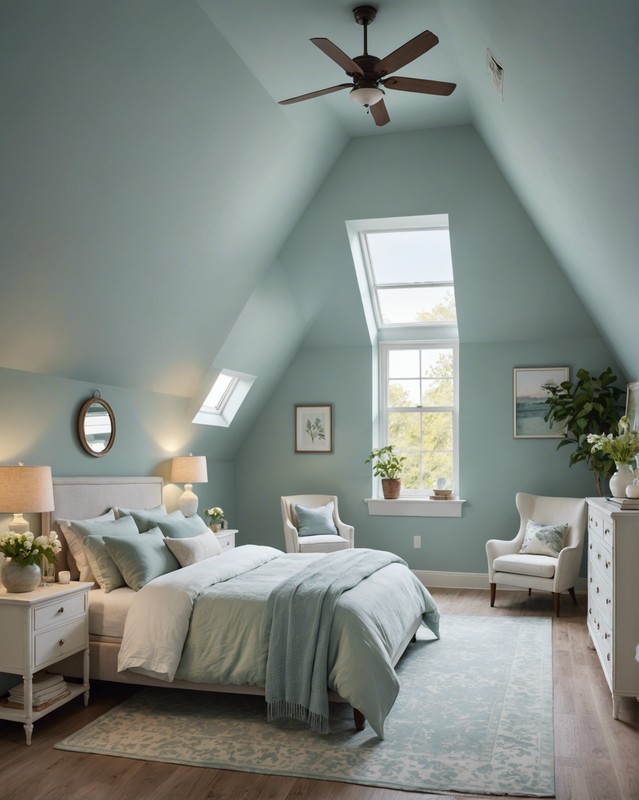 Spa-Inspired Attic Bedrooms with Calming Colors